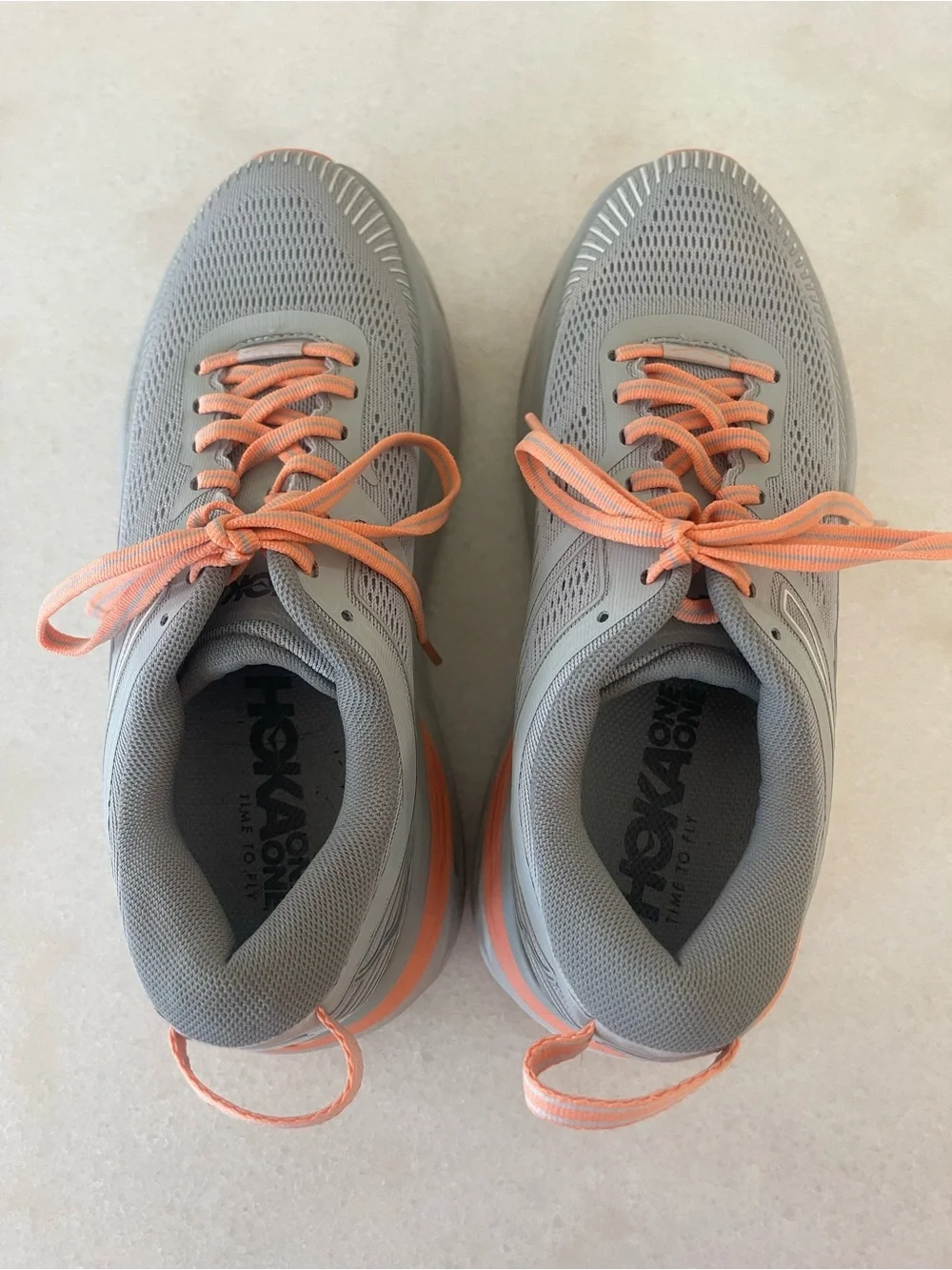 Hoka Bondi 7 Harbor Mist Sharkskin Running Shoes Sneakers 8.5
